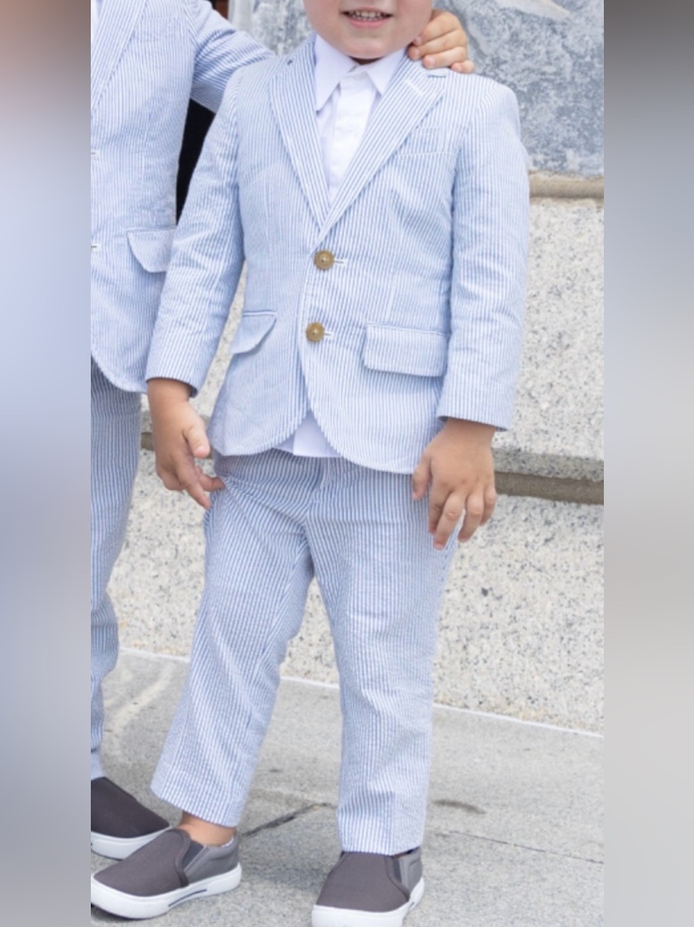 Crewcuts Blue and White Striped Blazer and pants suit 2T